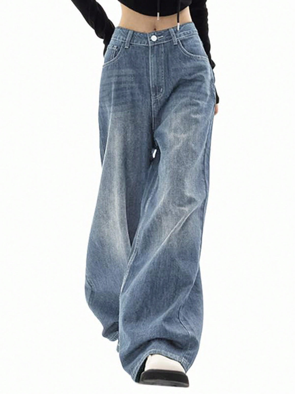 EMMIOL Women's Baggy Jeans High Waist Barrel Jeans Y2K Vintage Wide Leg Fit Jeans 90s Boyfriend Streetwear Denim Pants
