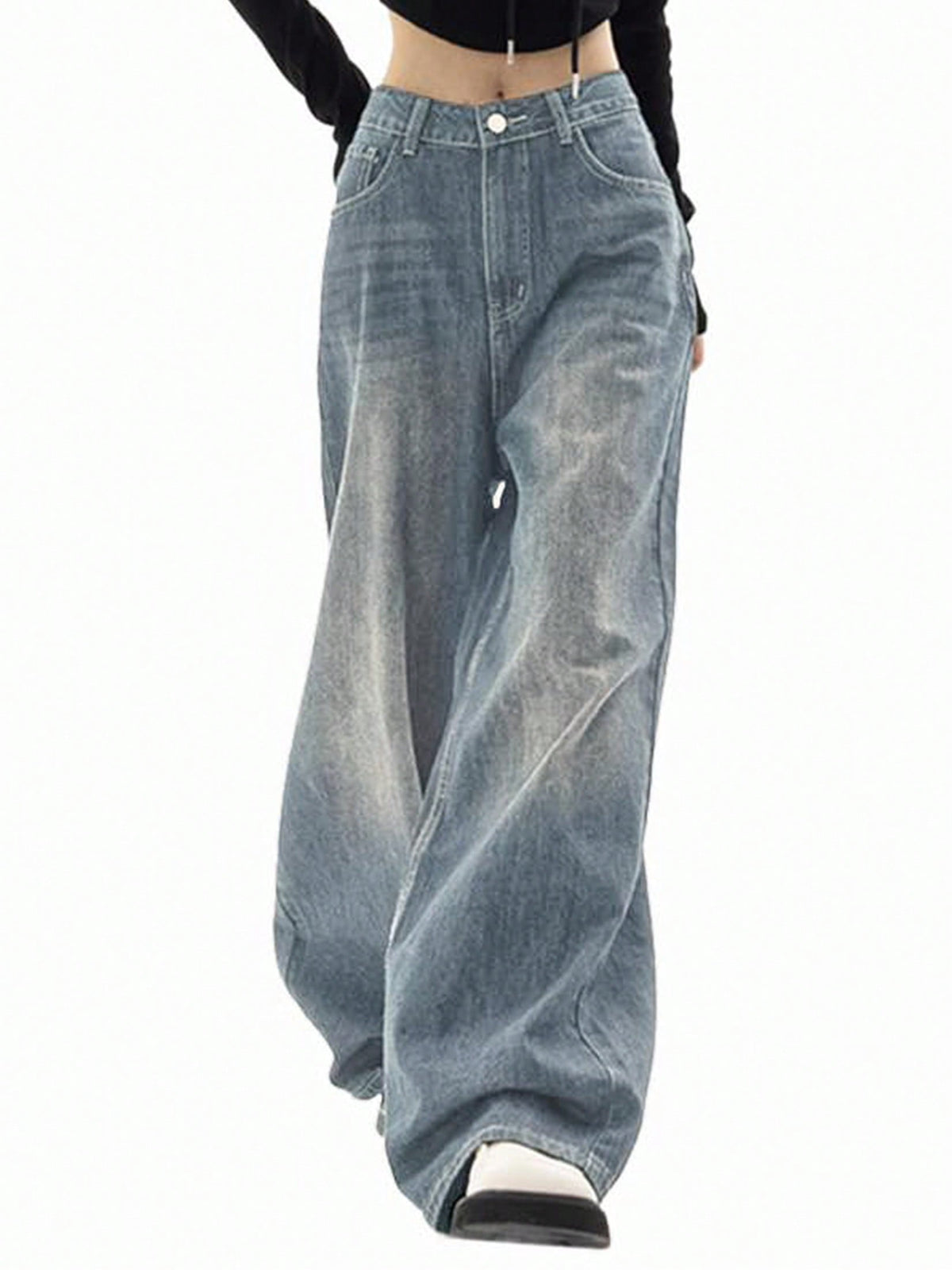 EMMIOL Women's Baggy Jeans High Waist Barrel Jeans Y2K Vintage Wide Leg Fit Jeans 90s Boyfriend Streetwear Denim Pants