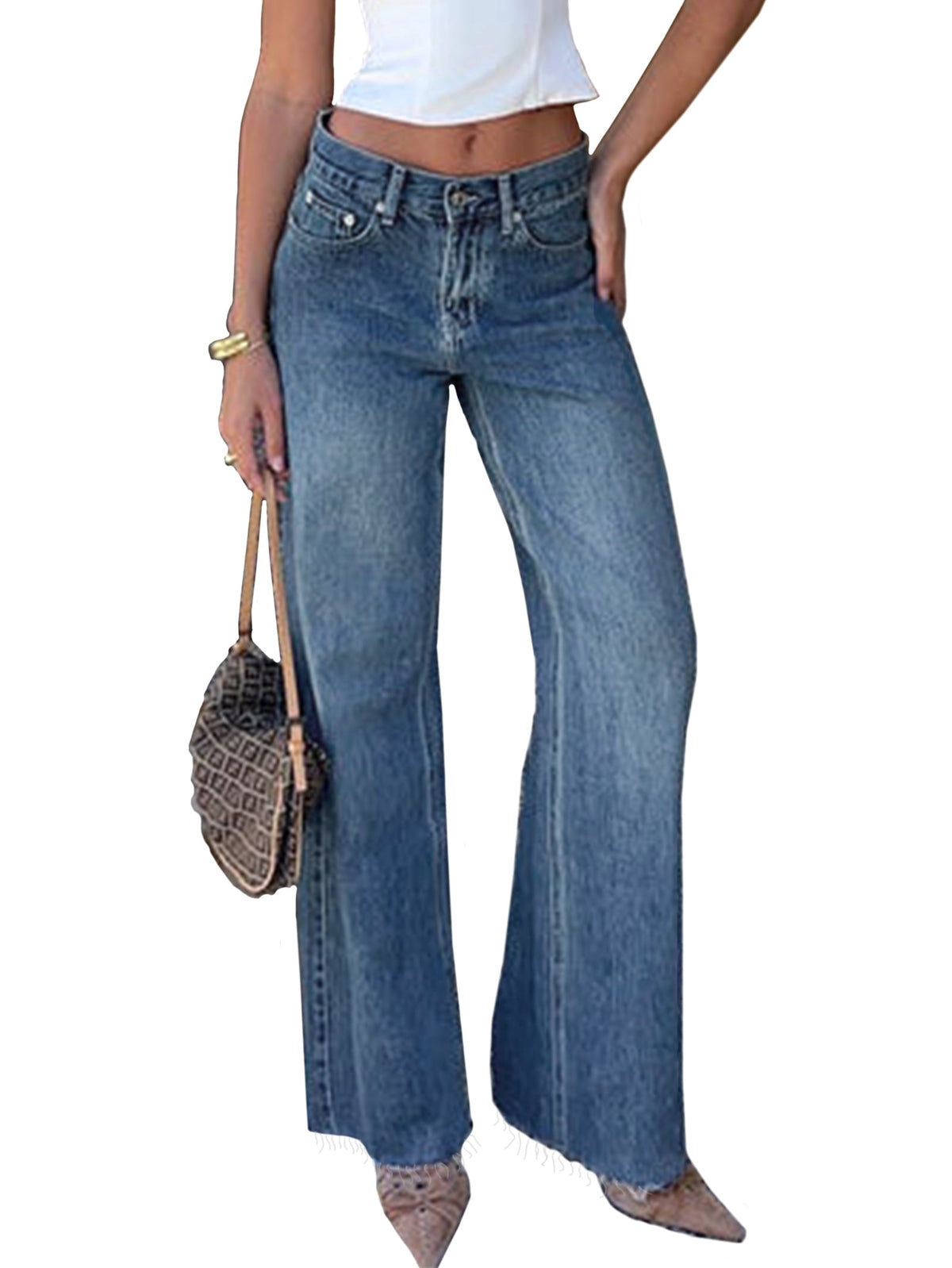 EMMIOL Women's High Waisted Wide Leg Jeans 2026 Casual Loose Fit Denim Pants Trendy