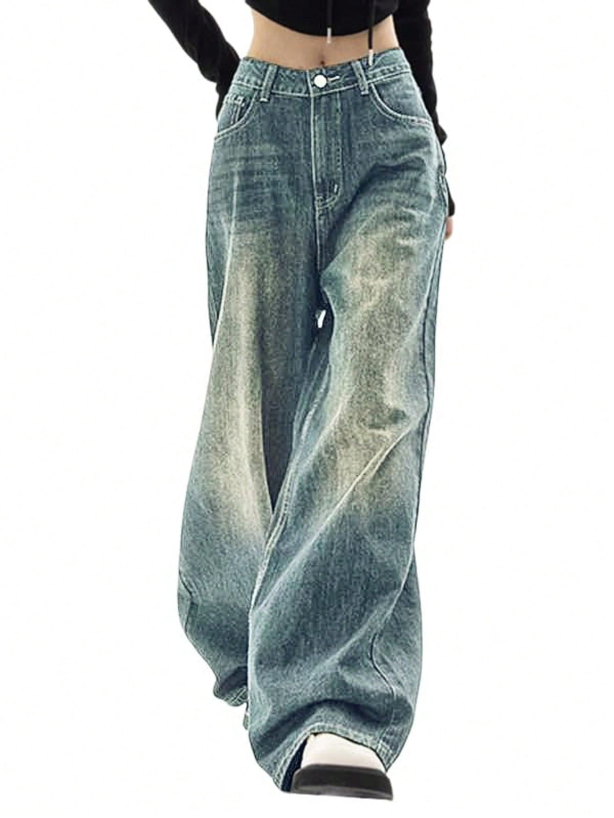 EMMIOL Women's Baggy Jeans High Waist Barrel Jeans Y2K Vintage Wide Leg Fit Jeans 90s Boyfriend Streetwear Denim Pants