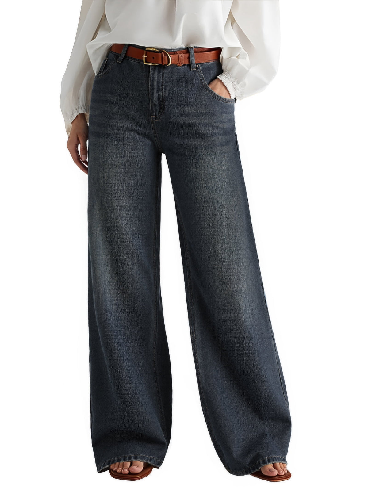 Women's Y2K Boyfriend Denim Pants with Pockets