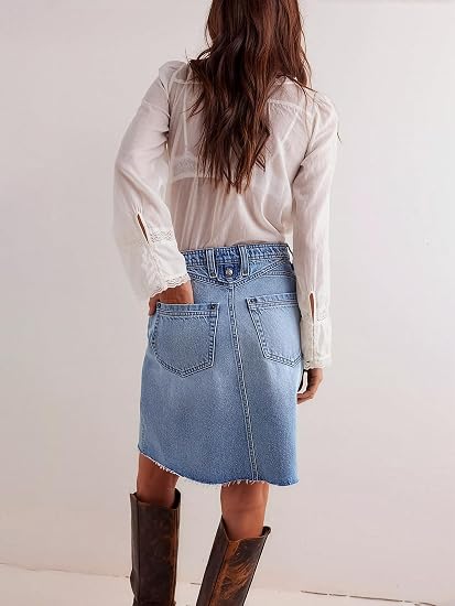 Women's Stretchy High Waist Casual Jean Skirts