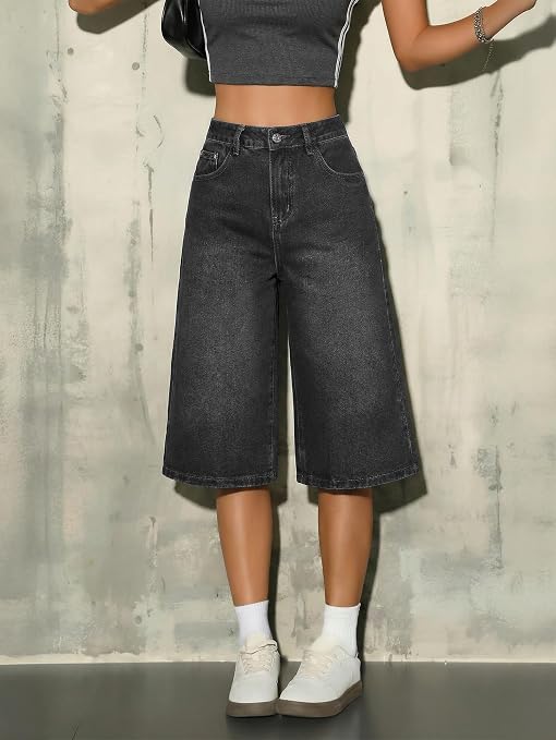 Women Mid Waisted Denim Shorts
