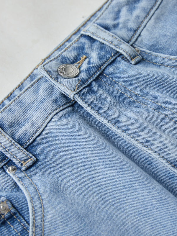 Mid Rise Summer Denim Mini Skirt with Undershorts