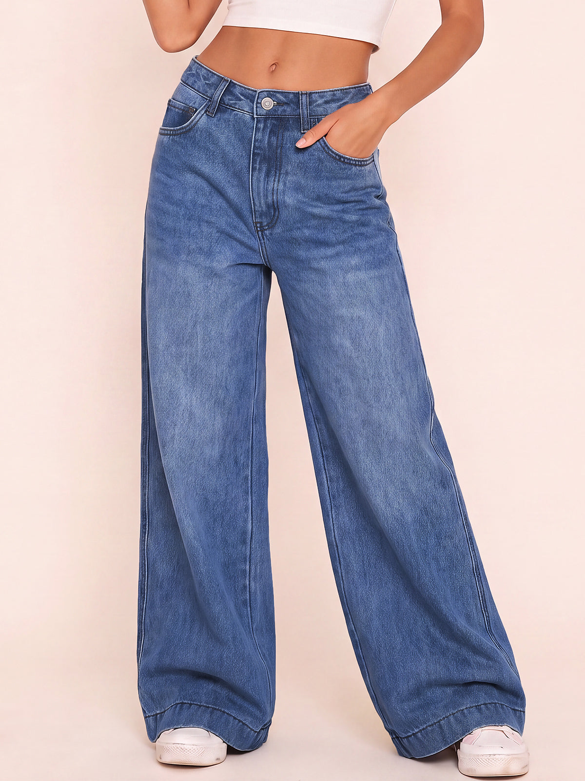 Comfort-Flex Wide Leg Jeans