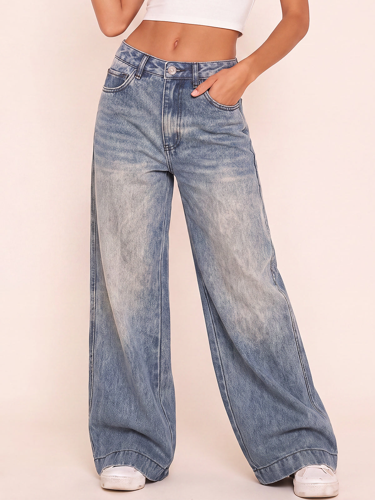 Comfort-Flex Wide Leg Jeans