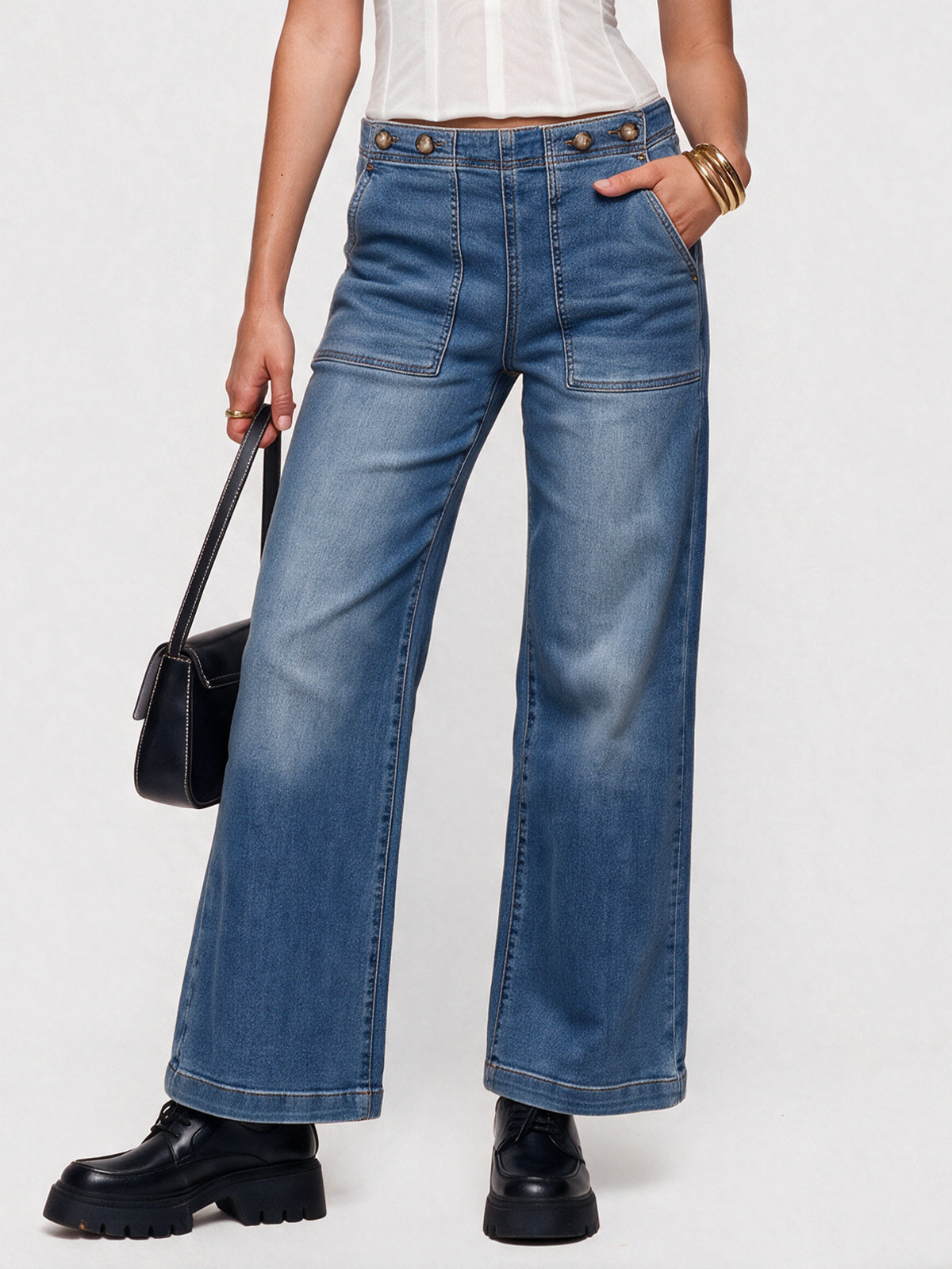 Wide Leg Jeans for Women High Waist Baggy Denim Pants