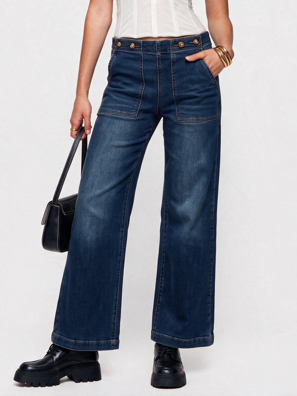 Wide Leg Jeans for Women High Waist Baggy Denim Pants