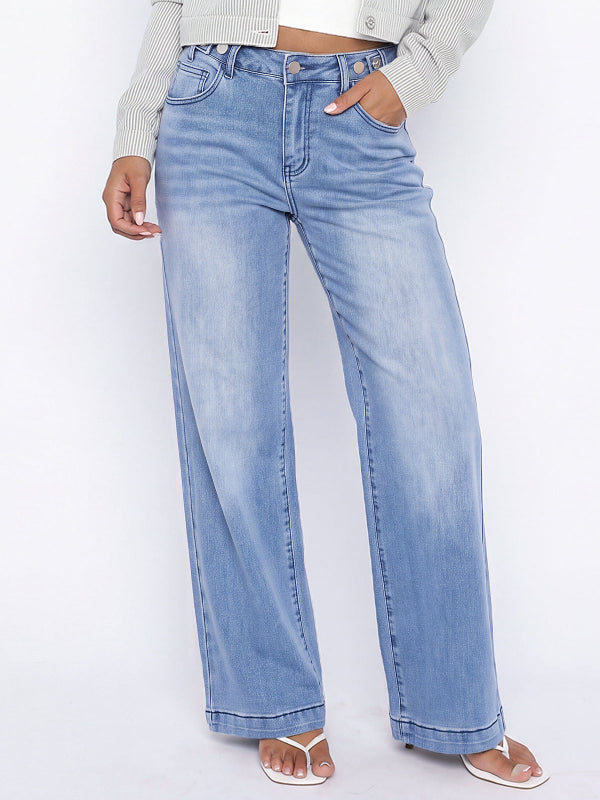 High Waist Baggy Wide Leg Denim Pants
