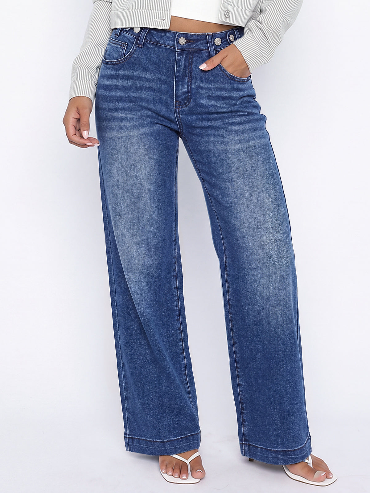 High Waist Baggy Wide Leg Denim Pants