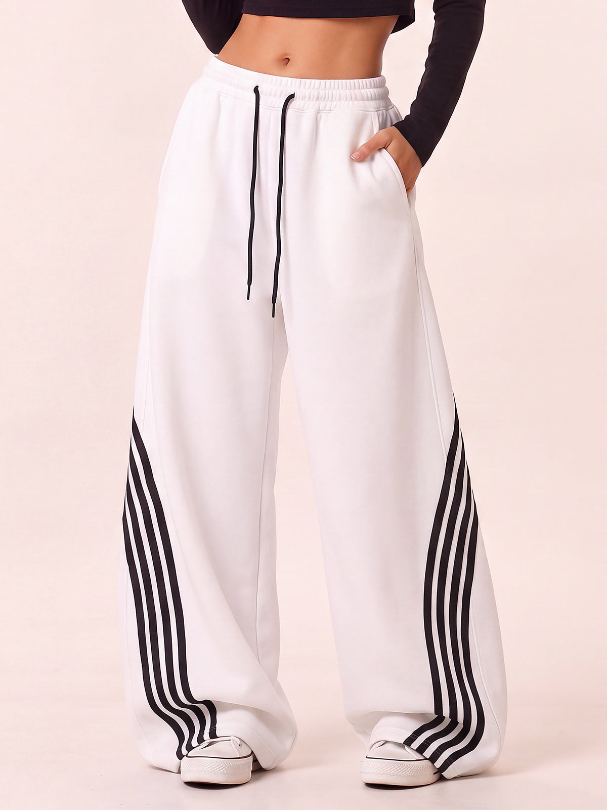 Womens Y2K Barrel Striped Sweatpants