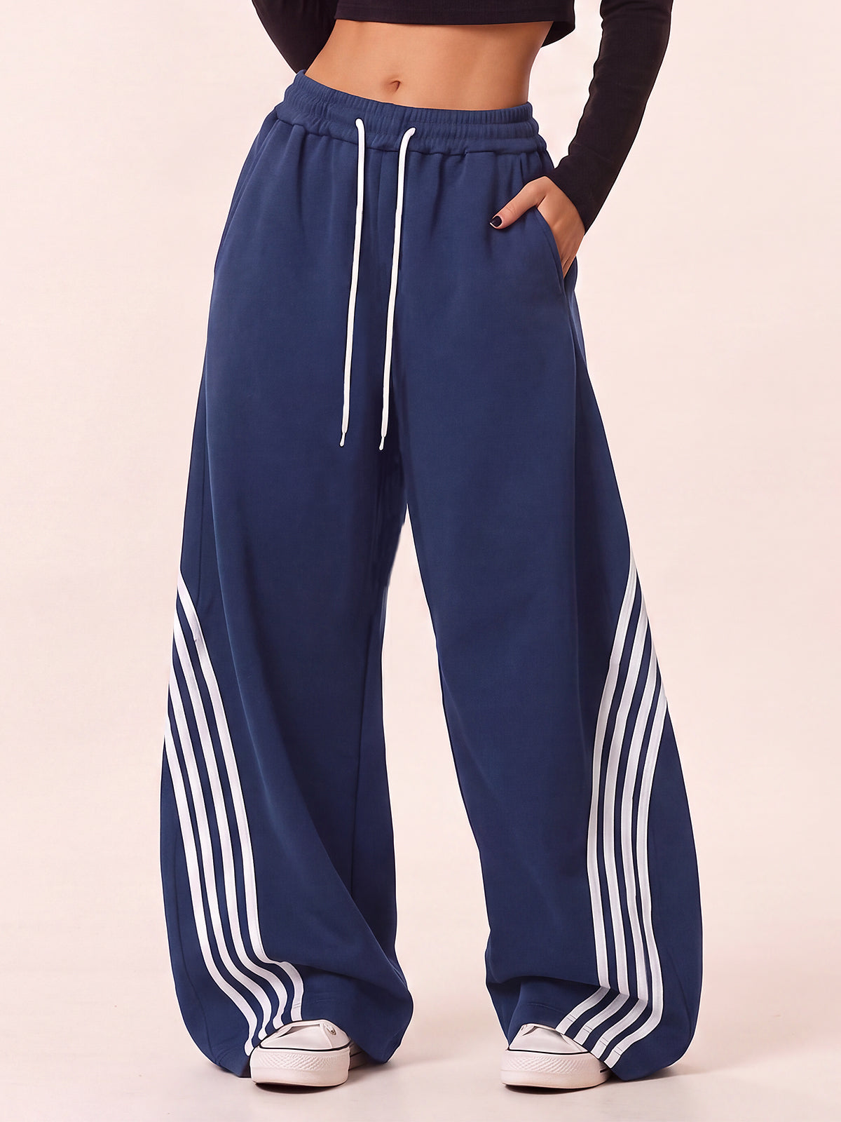 Womens Y2K Barrel Striped Sweatpants
