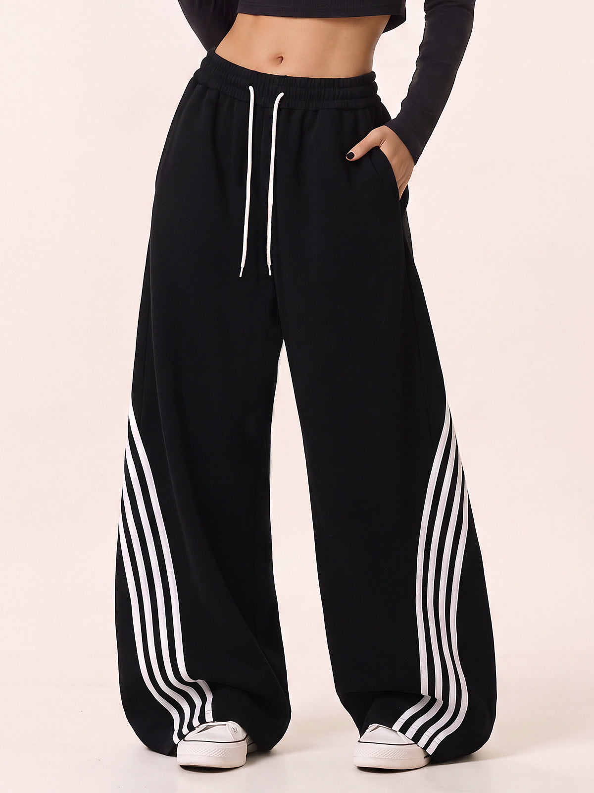 Womens Y2K Barrel Striped Sweatpants