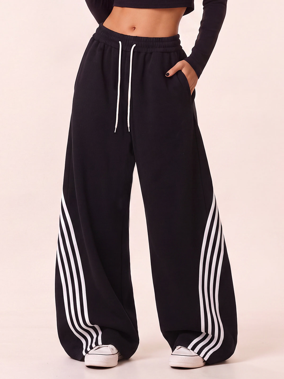 Womens Y2K Barrel Striped Sweatpants