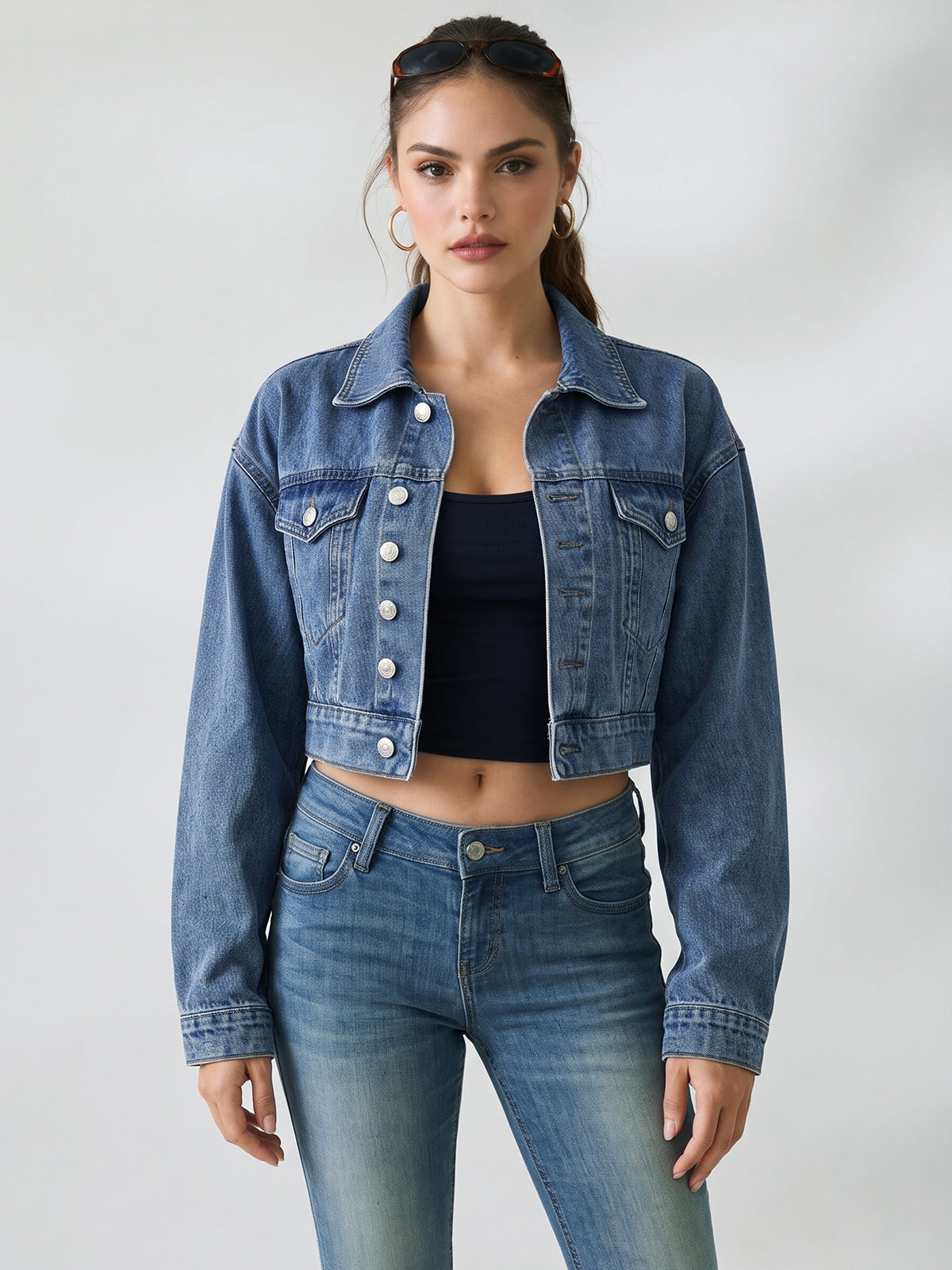 Women's Cropped Denim Jacket