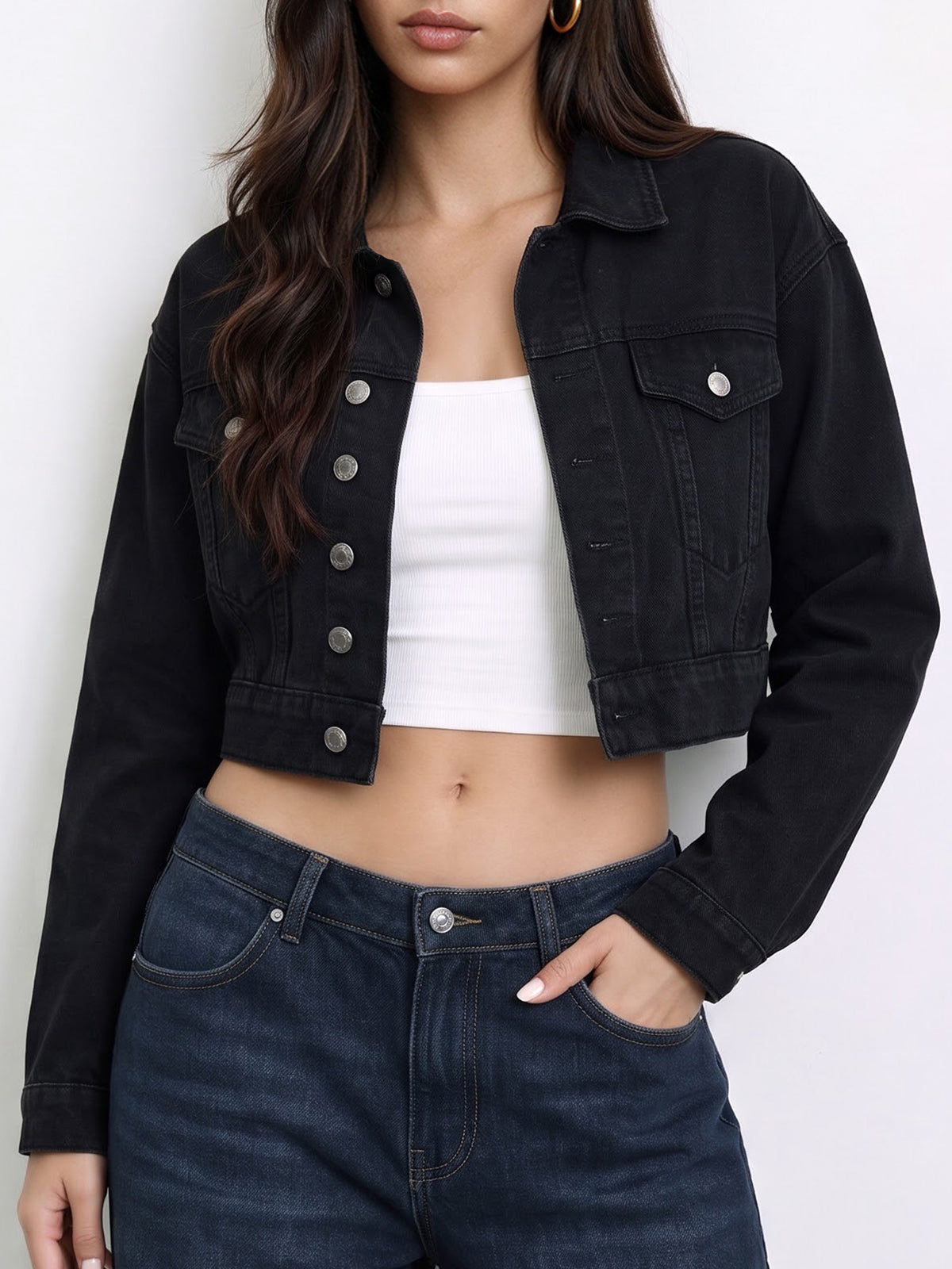 Women's Cropped Denim Jacket