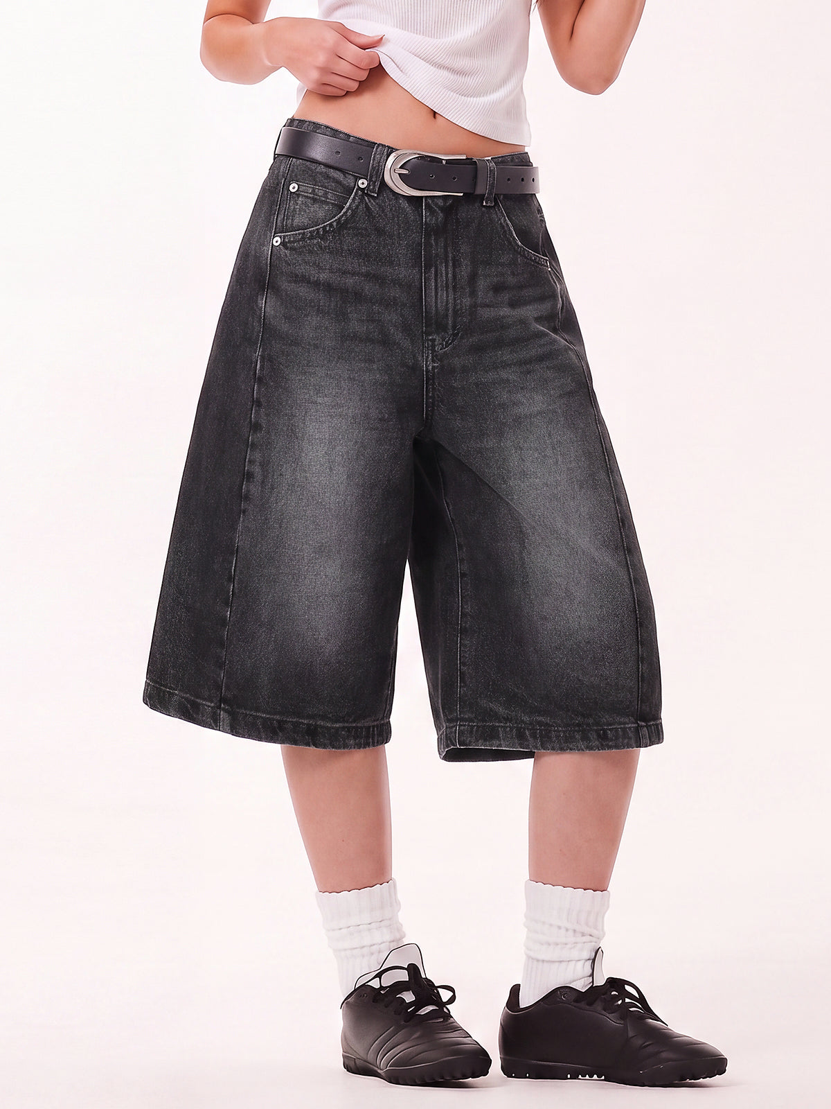 Women Baggy Y2K Wide Leg Bermuda Denim Shorts