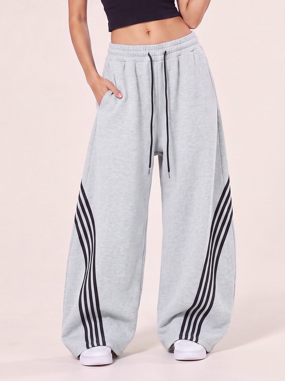 Women’s Barrel Wide Leg Striped Sweatpants