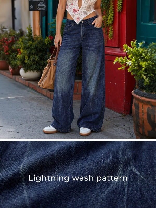 Women High Waisted Wide Leg Jeans