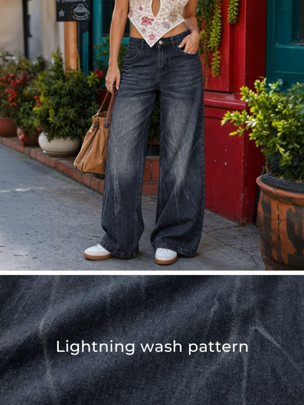 Women High Waisted Wide Leg Jeans