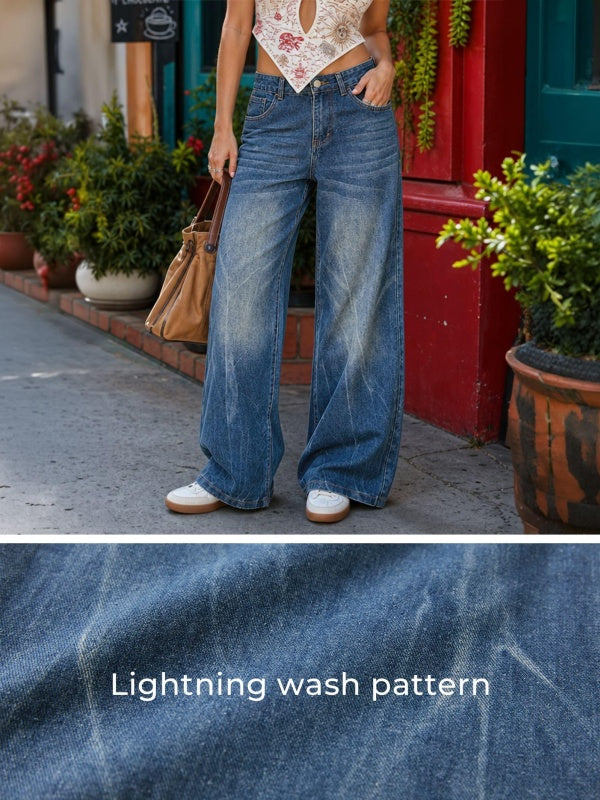 Women High Waisted Wide Leg Jeans