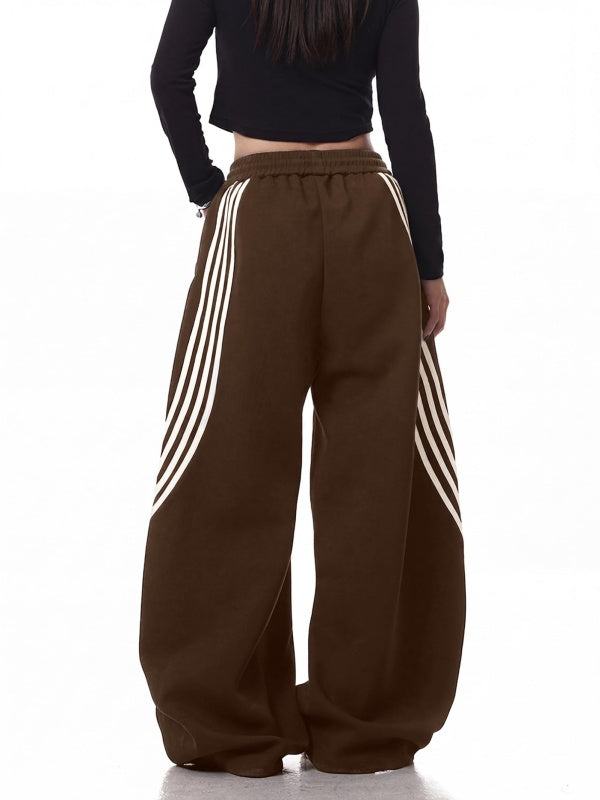 Regular Side Striped Wide Leg Sweatpants
