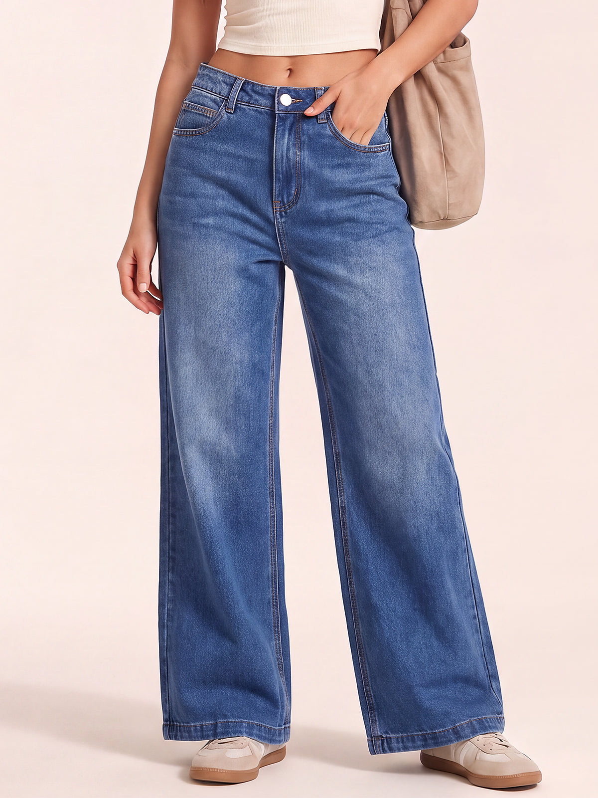 Women Wide Leg Denim Pants