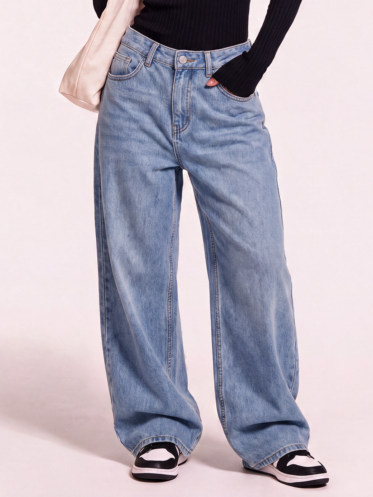 High Waist Streetwear Wide Leg Denim Pants