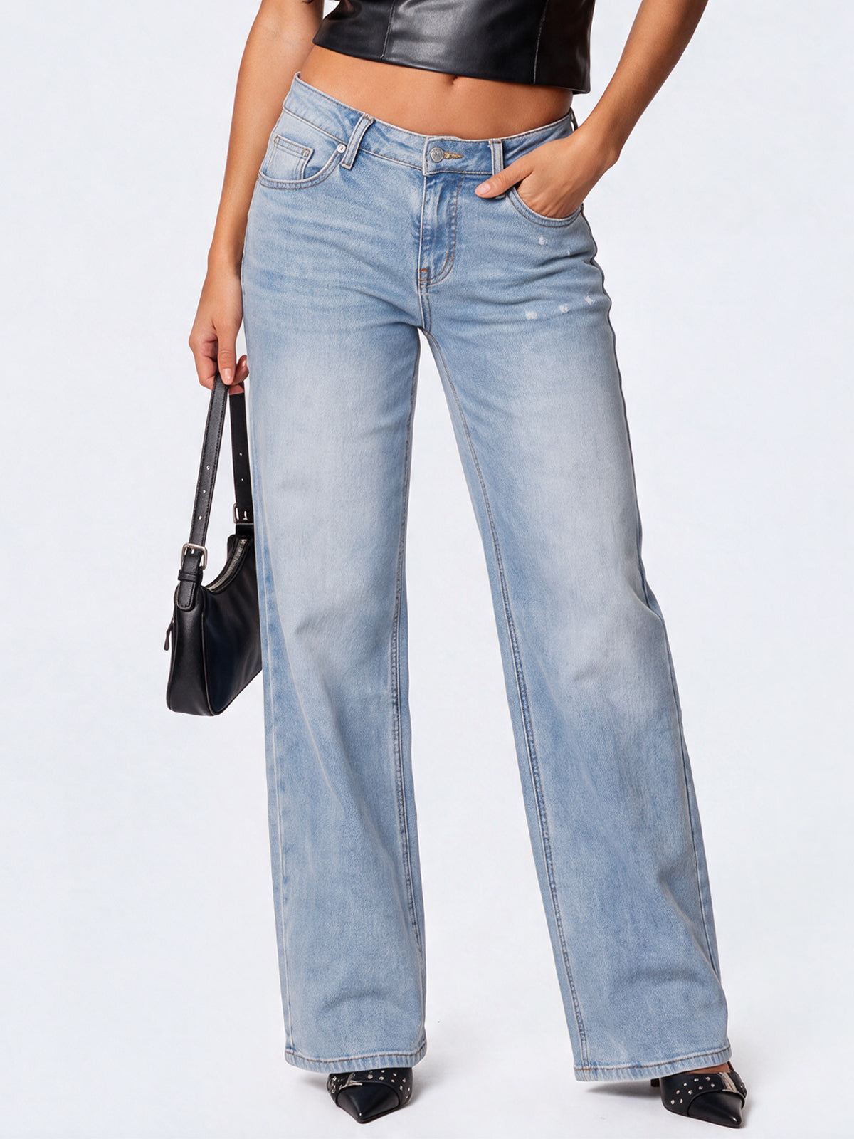 Mid-low Rise Baggy Boyfriend Jeans