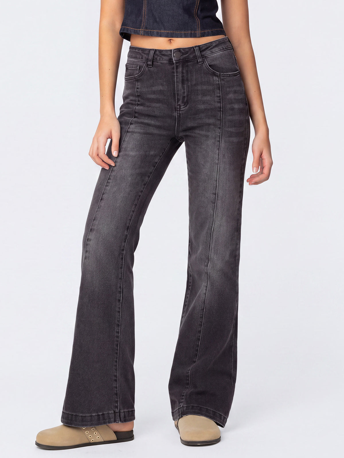 High Waisted Bootcut Flare Denim Pants