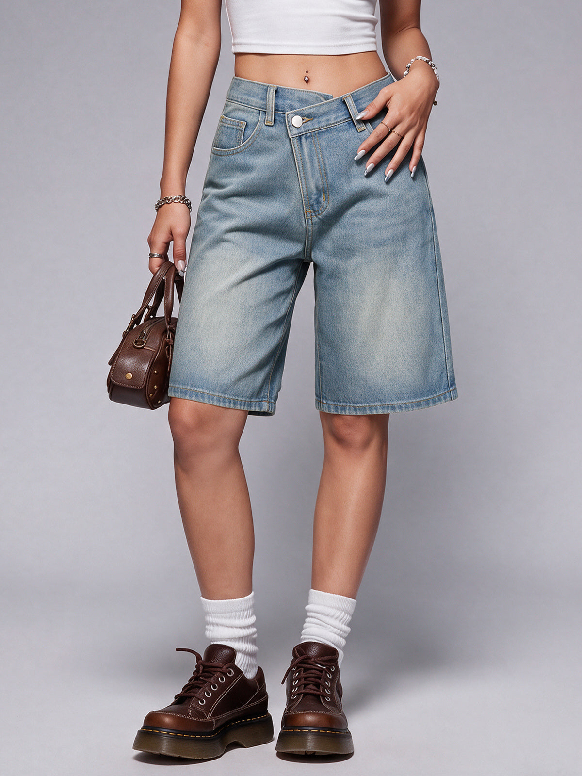 Women Jorts Baggy Jeans Shorts High Waisted Denim