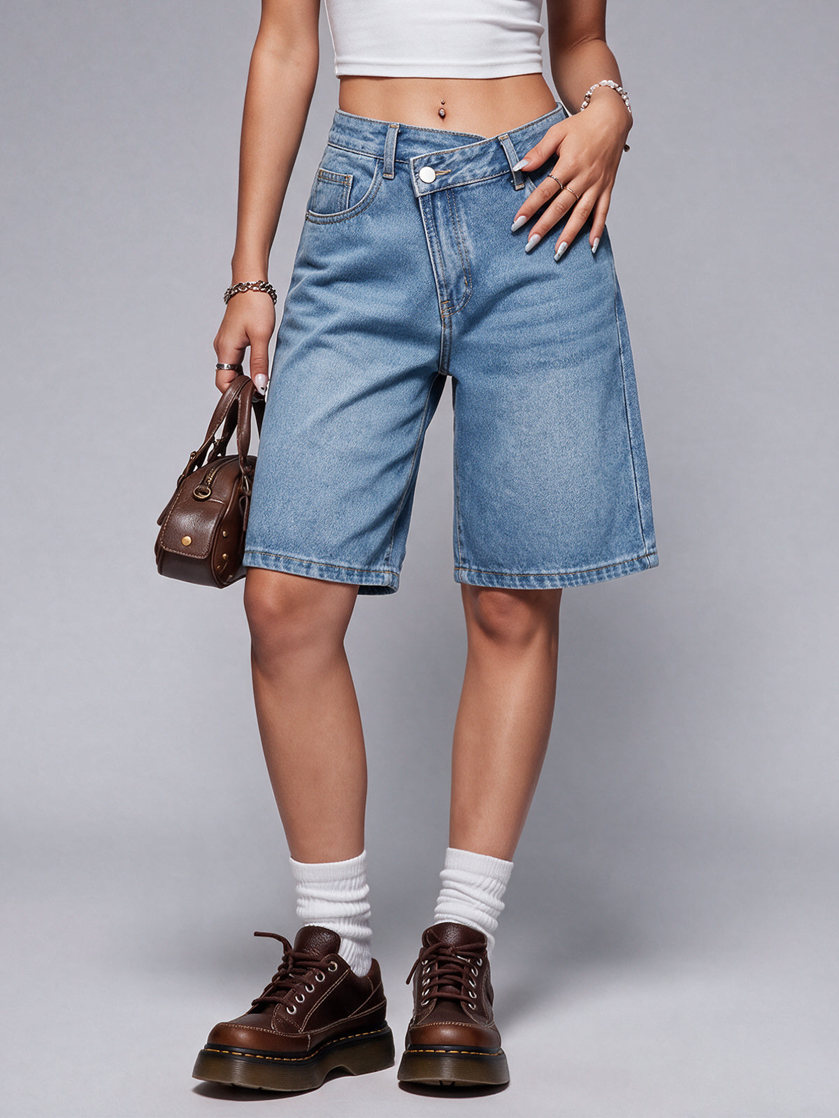 Women Jorts Baggy Jeans Shorts High Waisted Denim