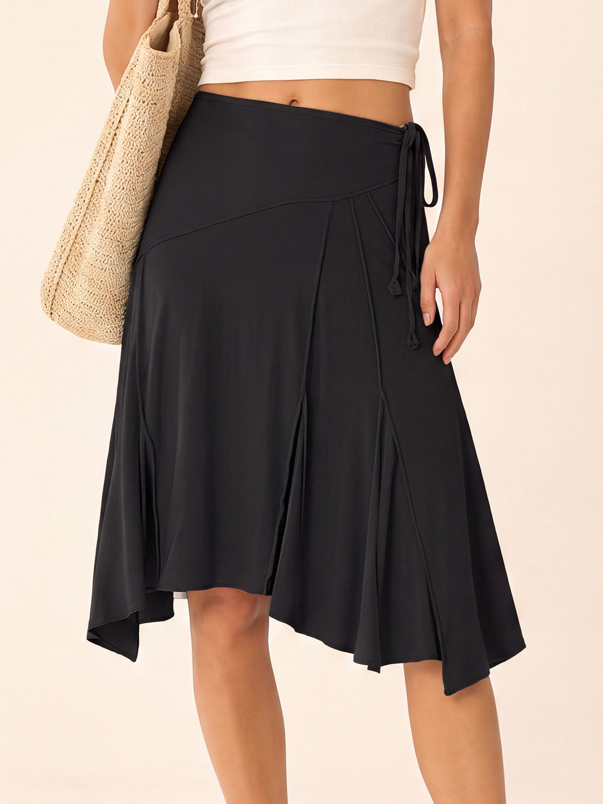 Women's Asymmetrical Flowy Midi Skirt