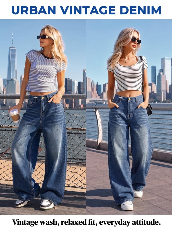 Dark Wash Vintage Baggy Jeans