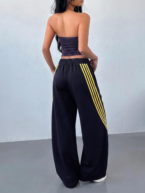 Regular Side Striped Wide Leg Sweatpants