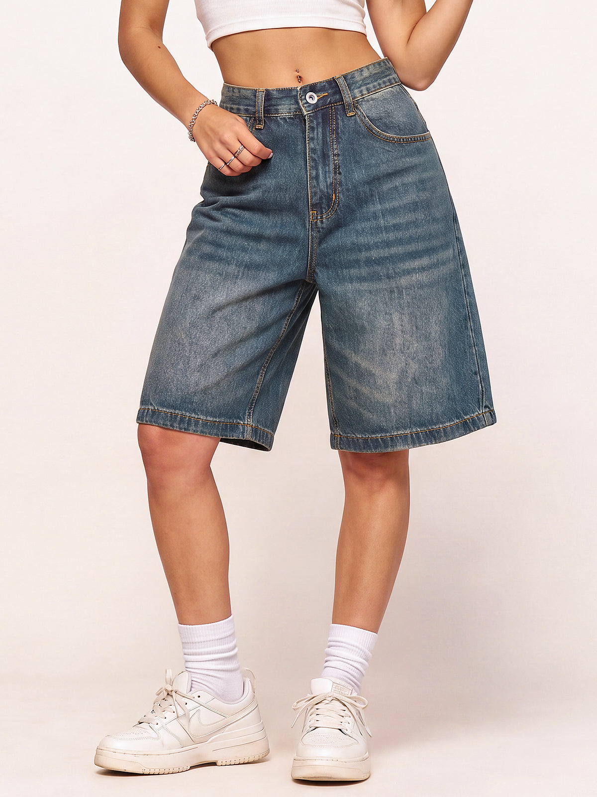 Women High Waisted Denim Jeans Shorts