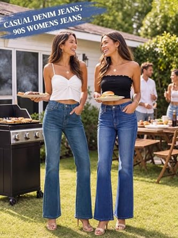 Y2K Mid Rise Stretch Bootcut Flare Denim Pants