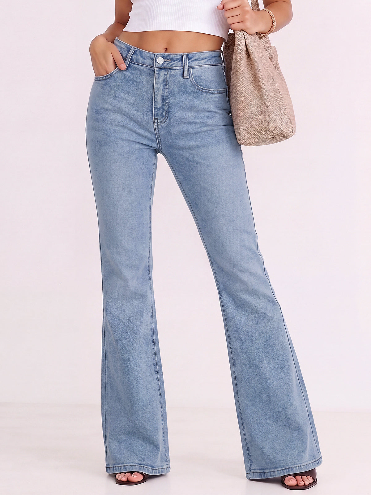 Y2K Mid Rise Stretch Bootcut Flare Denim Pants