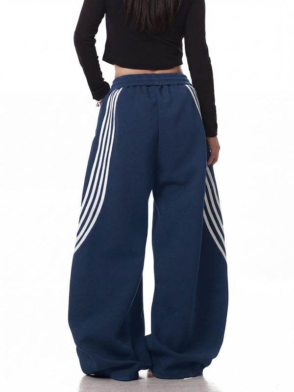 Regular Side Striped Wide Leg Sweatpants