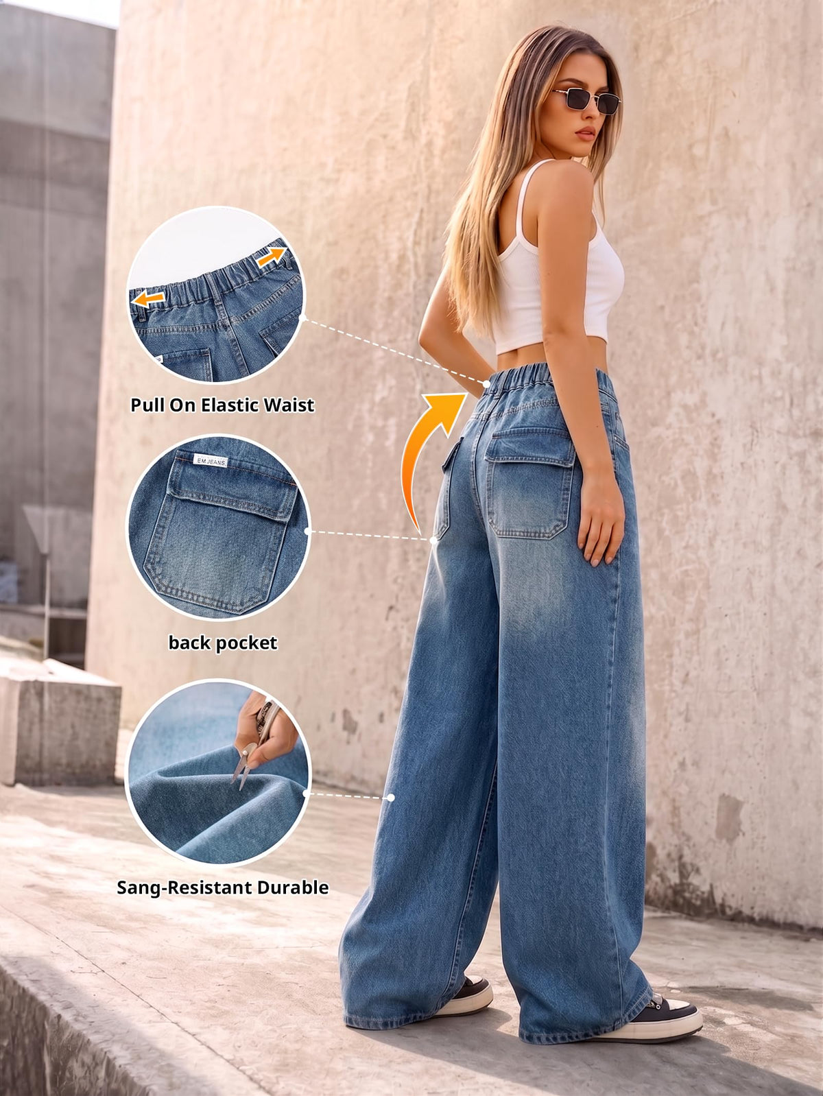 Women High Waist Streetwear Vintage Jeans