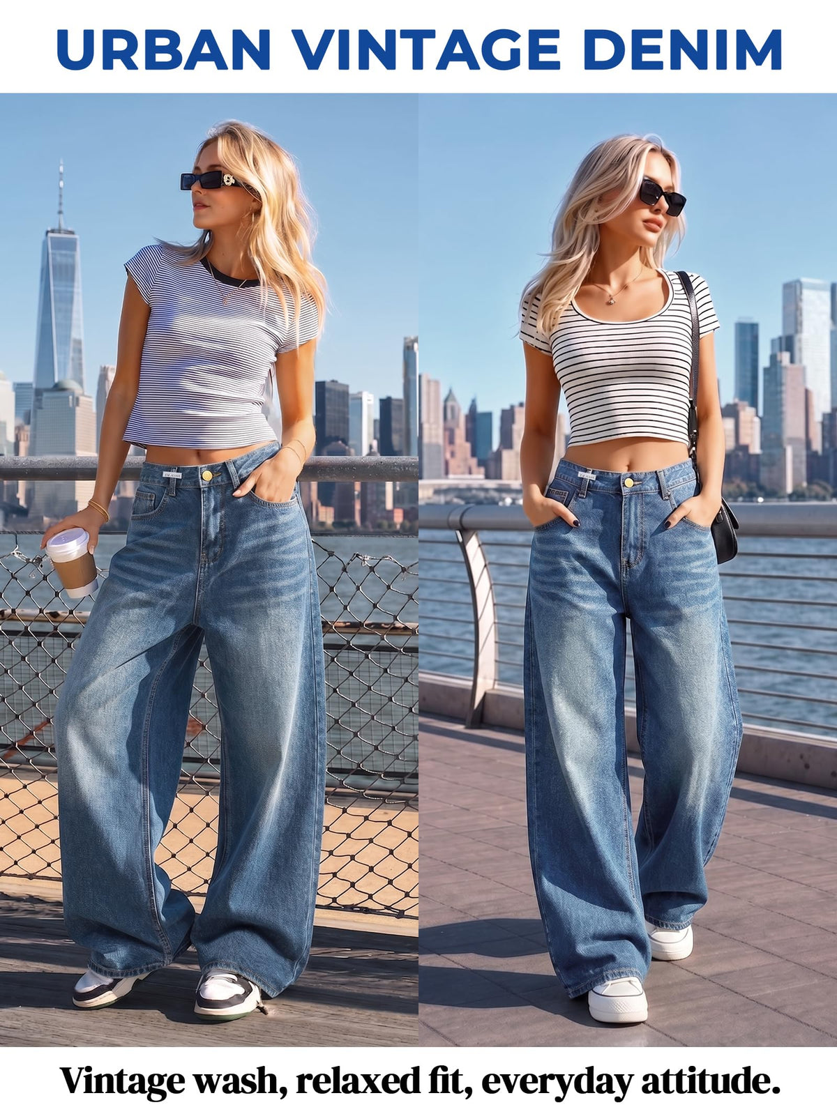 Women High Waist Streetwear Vintage Jeans