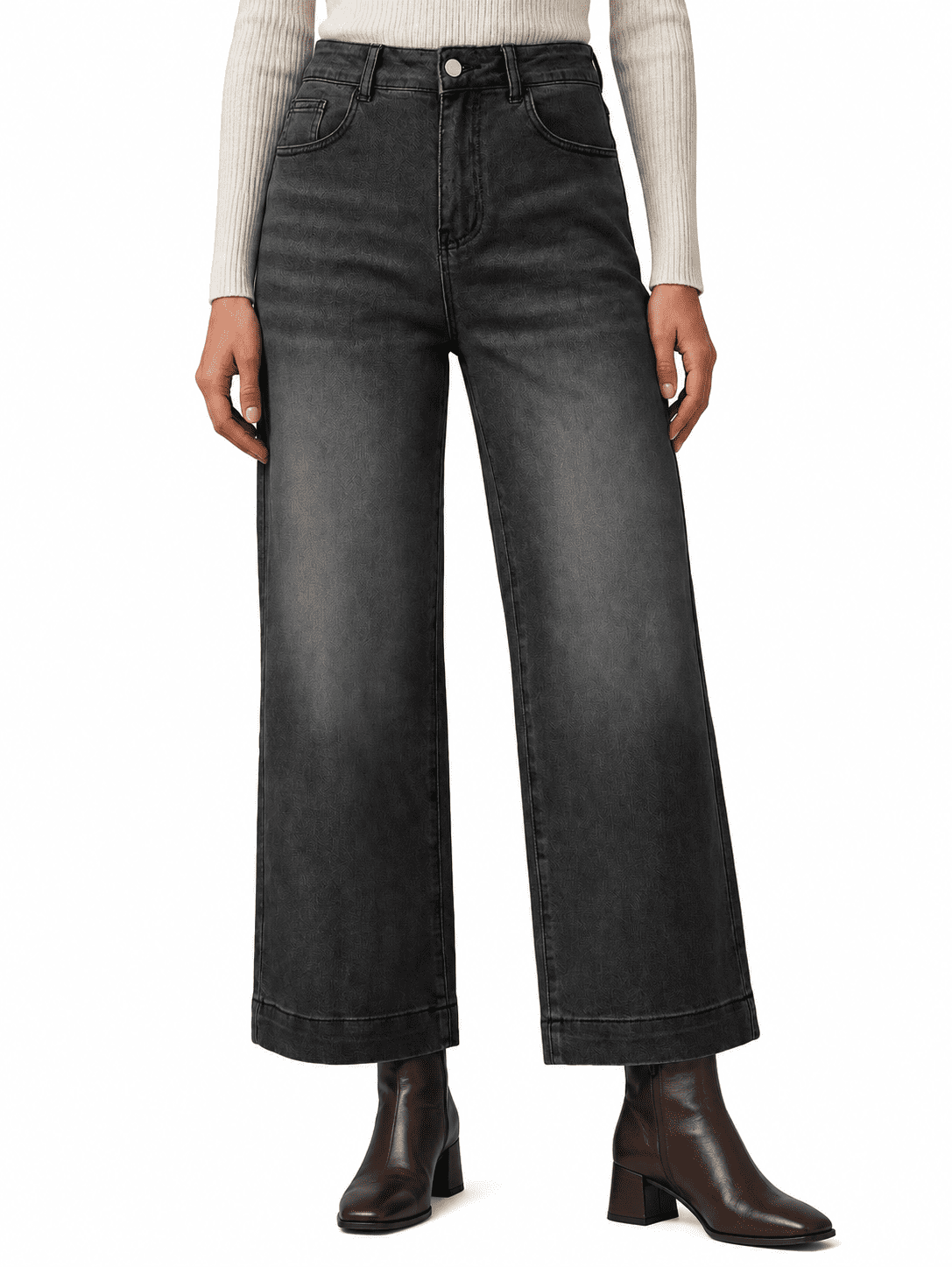 EMMIOL Women's 2026 Vintage Y2K Distressed Mid Waist Wide Leg Denim Jeans