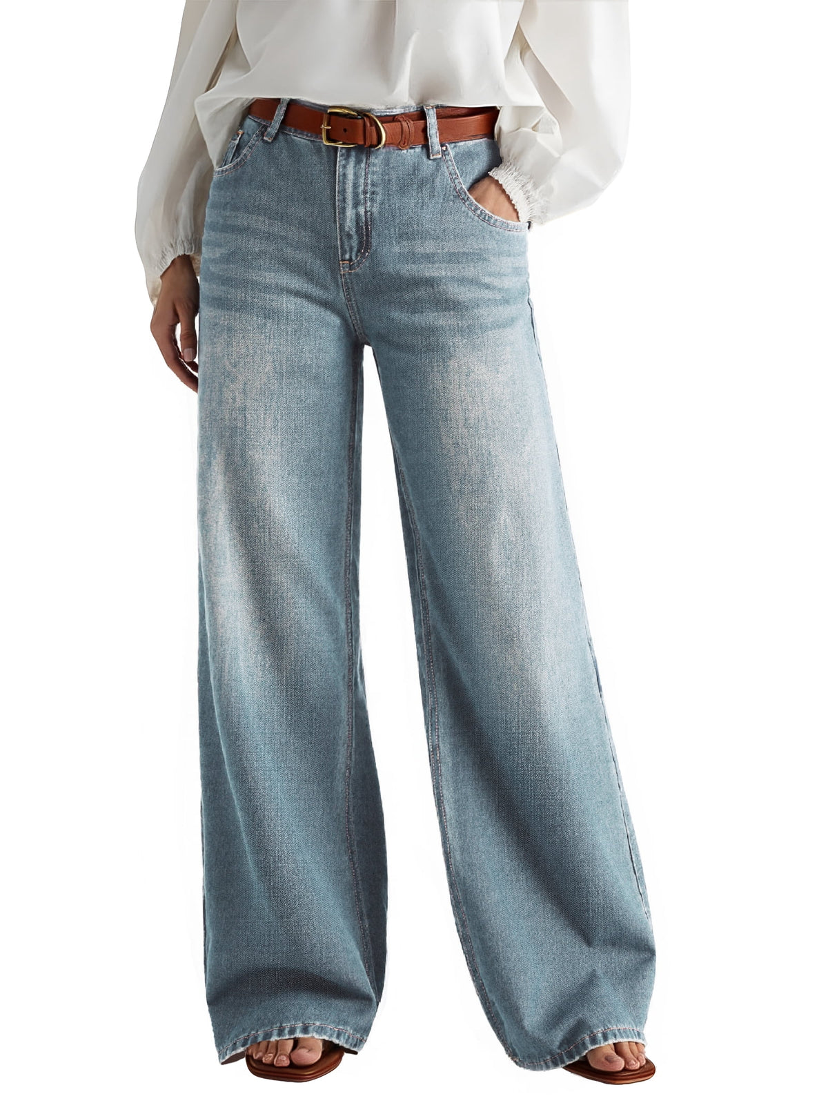 Women's Y2K Boyfriend Denim Pants with Pockets