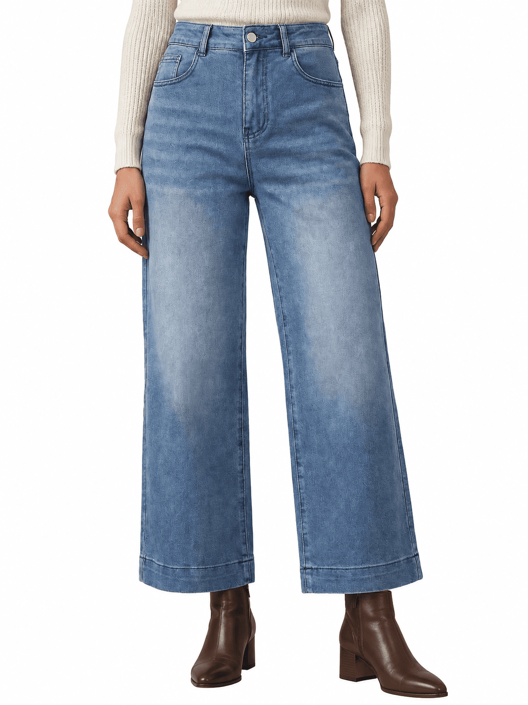 EMMIOL Women's 2026 Vintage Y2K Distressed Mid Waist Wide Leg Denim Jeans