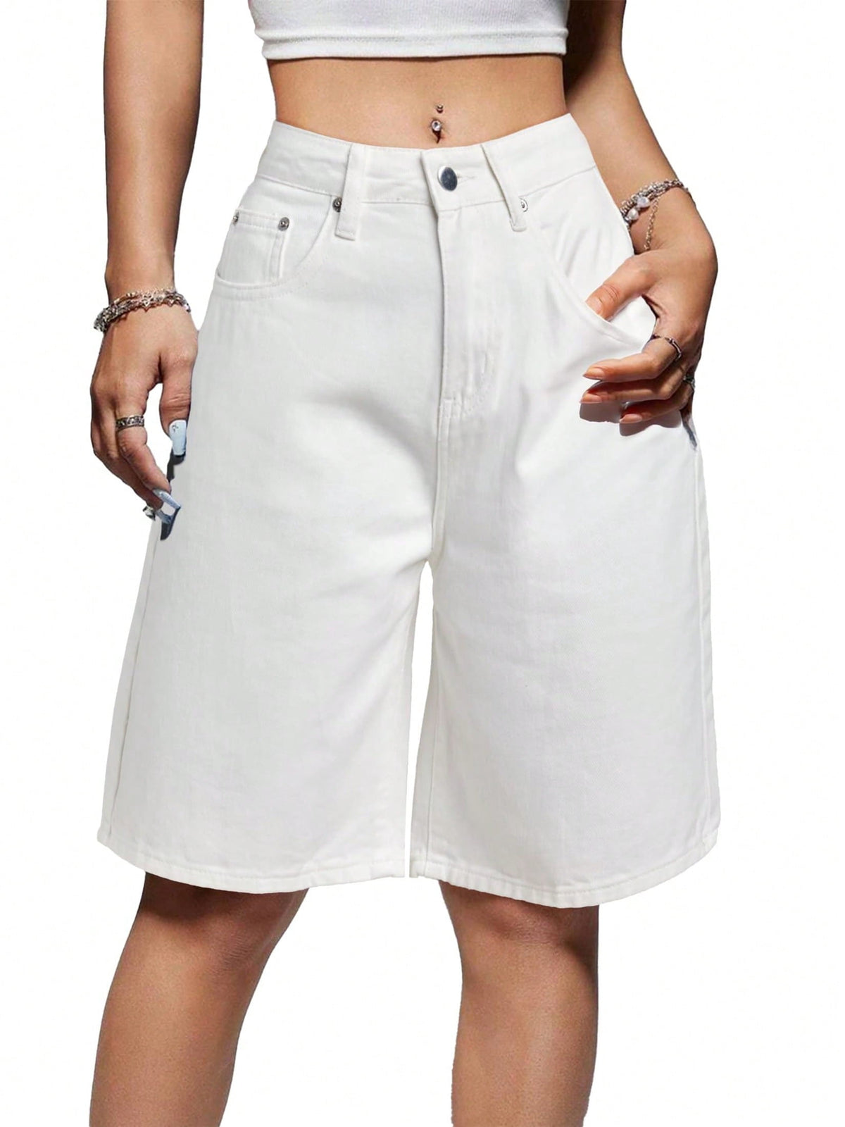 EMMIOL Women's Denim Shorts Mid-Low Waist Jean Shorts for Women,Y2K Vintage Fall Streetwear XS-XXXL