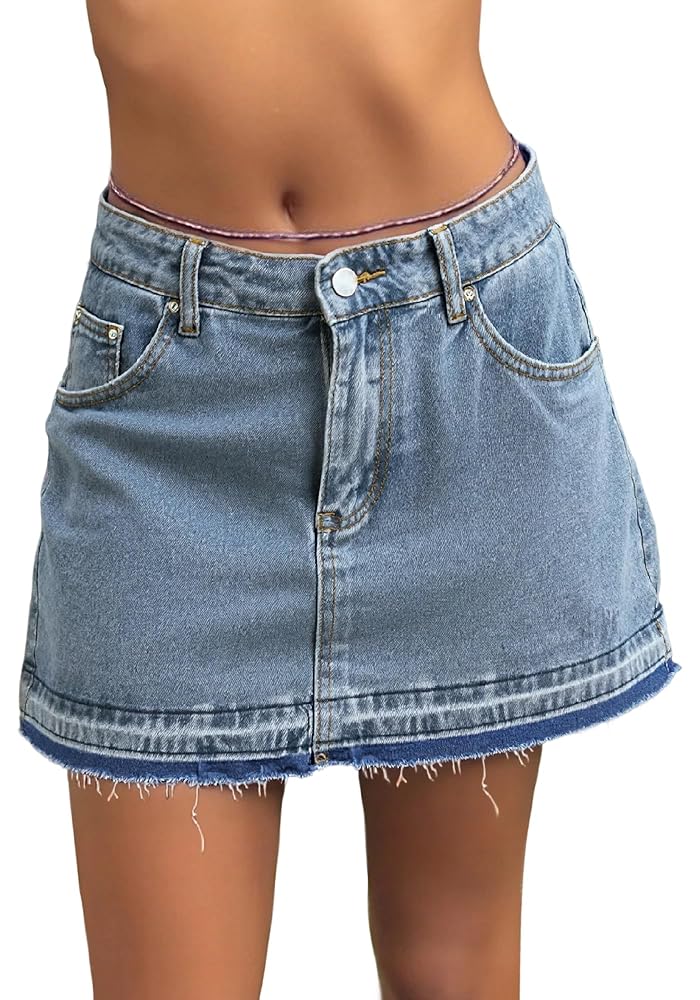 Corduroy A-Line Mini Skirt for Women, Mid/Low Rise Casual Trendy Y2K Style Mini Skirt