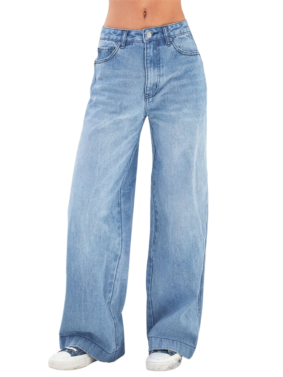 EMMIOL Women's Vintage Y2K Wide Leg Jeans 90s Baggy Boyfriend Style Denim Pants,High Rise Loose Fit Jeans