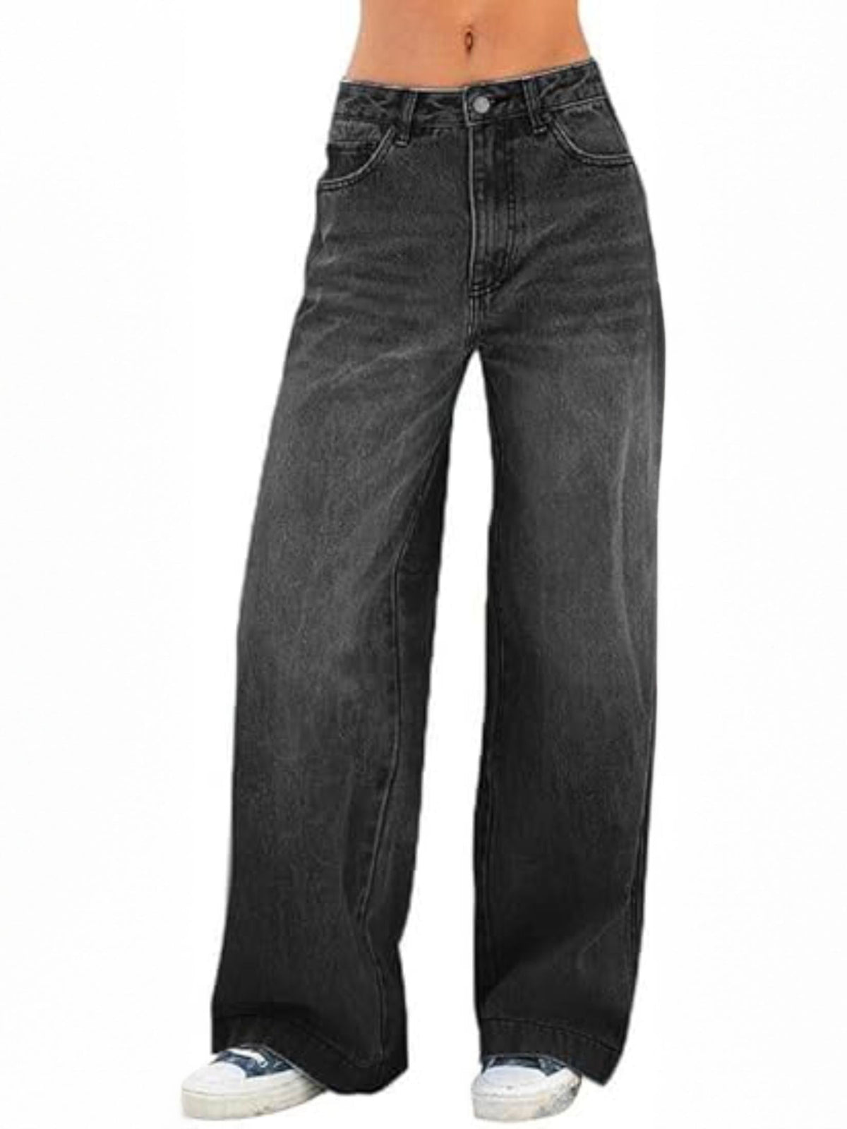 EMMIOL Women's Vintage Y2K Wide Leg Jeans 90s Baggy Boyfriend Style Denim Pants,High Rise Loose Fit Jeans