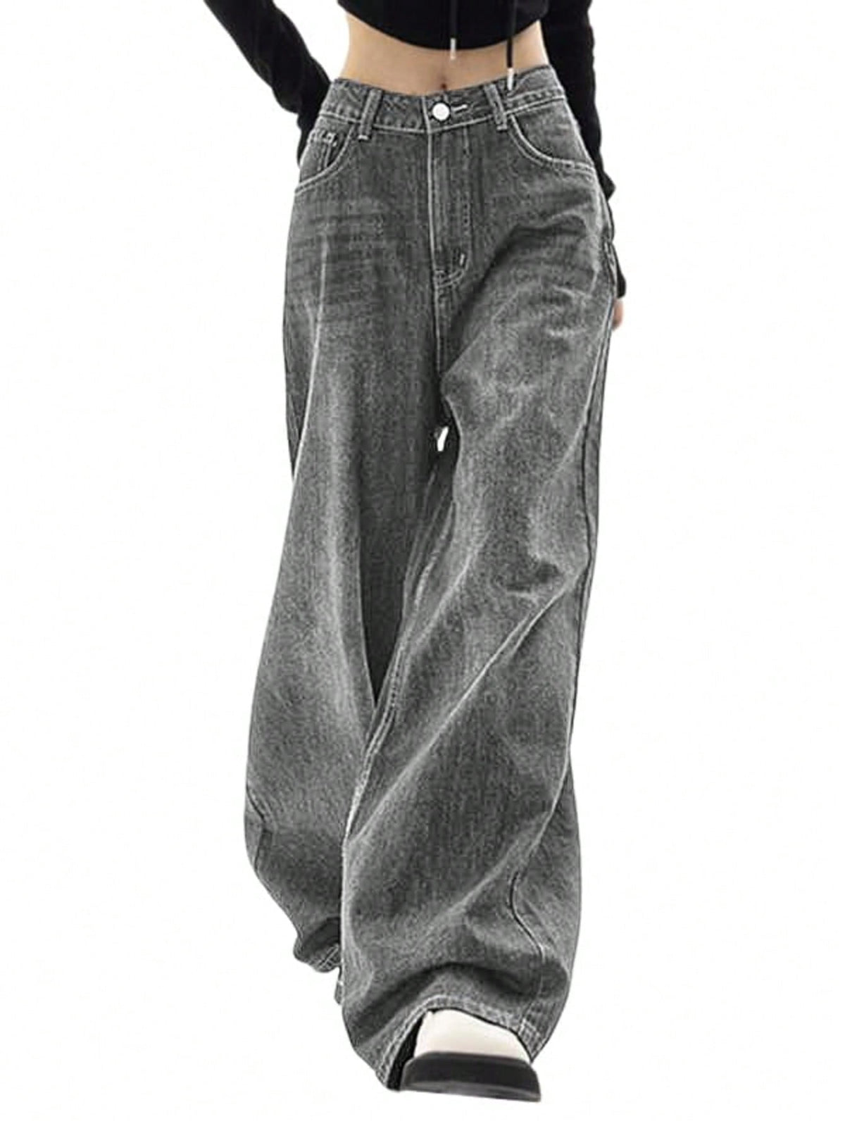 EMMIOL Women's Baggy Jeans High Waist Barrel Jeans Y2K Vintage Wide Leg Fit Jeans 90s Boyfriend Streetwear Denim Pants