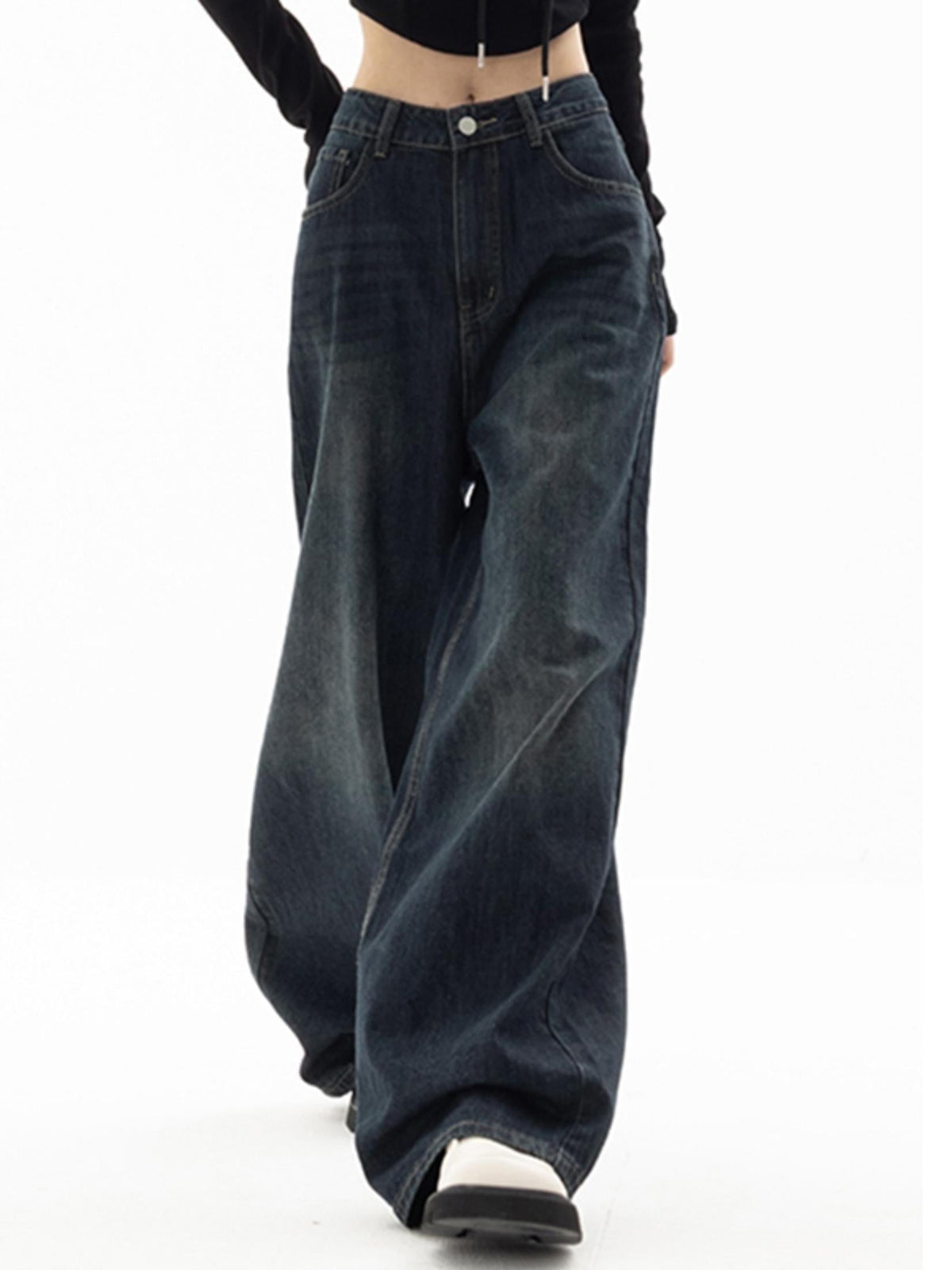 EMMIOL Women's Baggy Jeans High Waist Barrel Jeans Y2K Vintage Wide Leg Fit Jeans 90s Boyfriend Streetwear Denim Pants